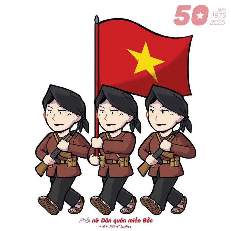 hình vẽ chibi 30 tháng 4