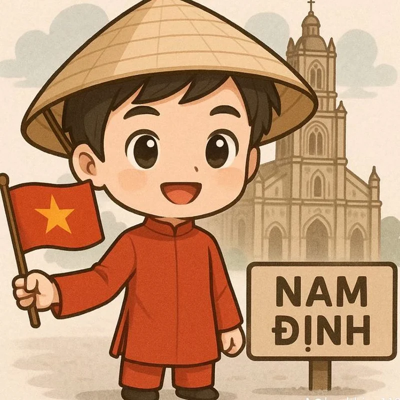 hình vẽ chibi dễ thương cầm cờ việt nam