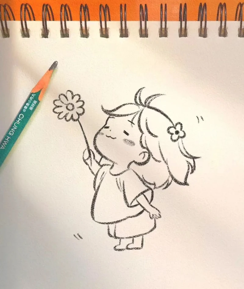 hình vẽ chibi nữ cute đơn giản