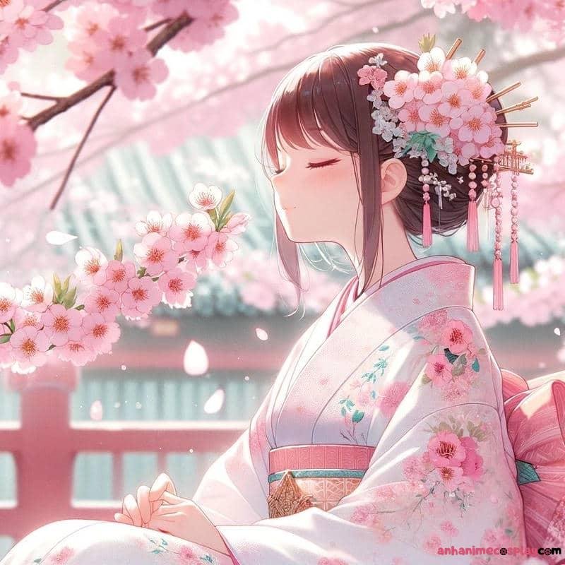 hoa anh đào anime cute