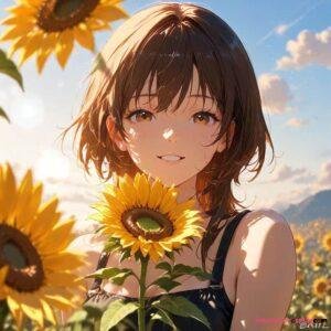 hoa hướng dương anime ảnh