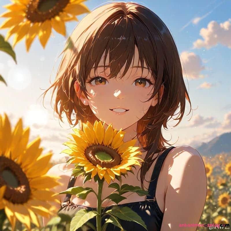 hoa hướng dương anime ảnh