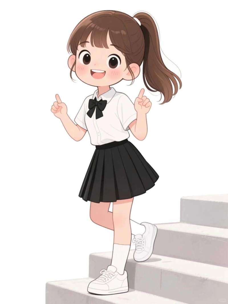 học sinh chibi hoạt bát