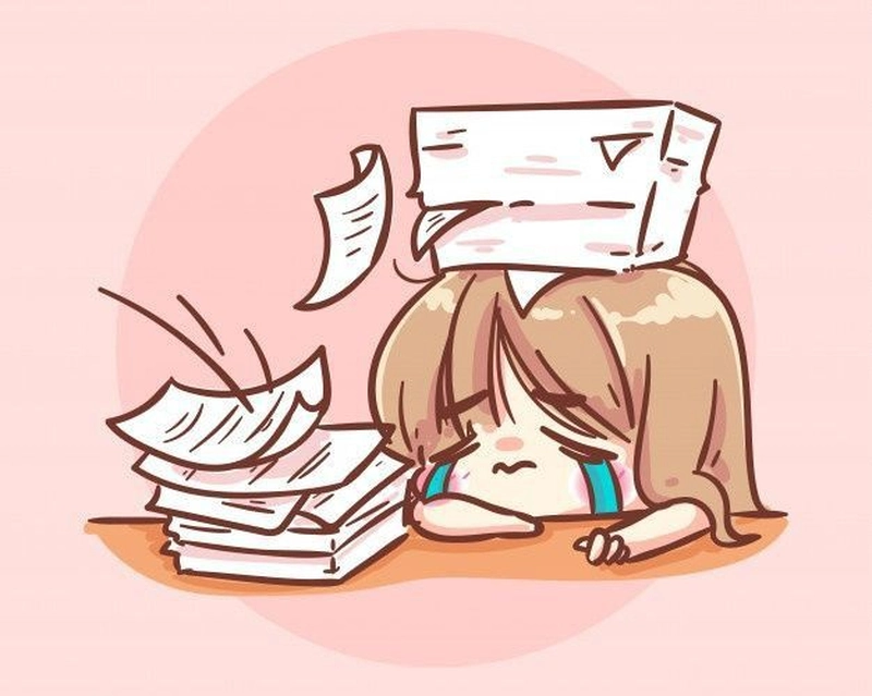 học sinh nữ chibi cầm sách