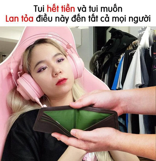 meme ví rỗng than thở