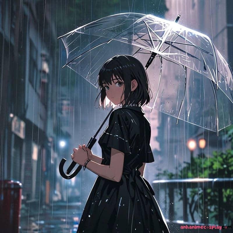 mưa buồn anime cute