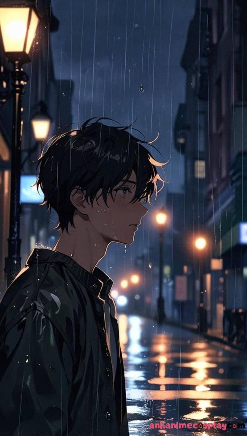 mưa buồn anime trai đẹp