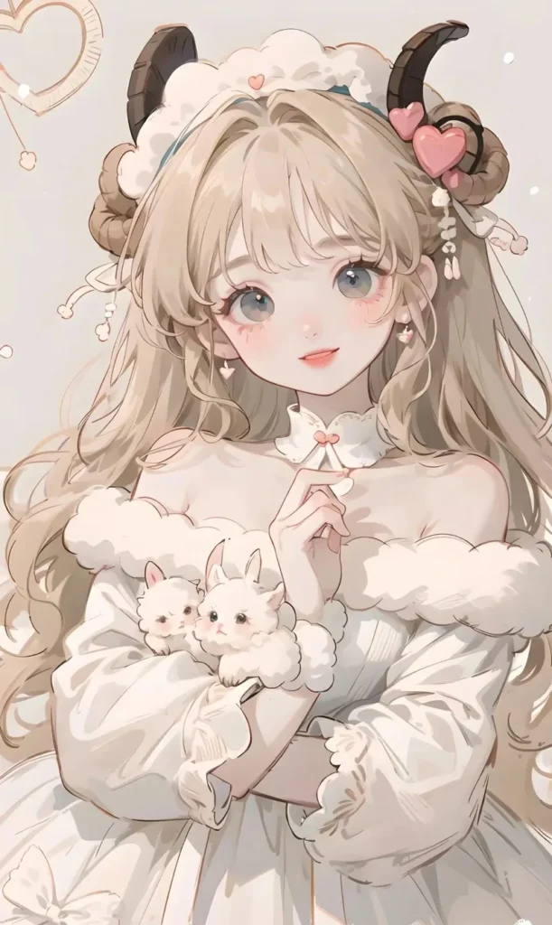 tranh anime cung bạch dương chibi