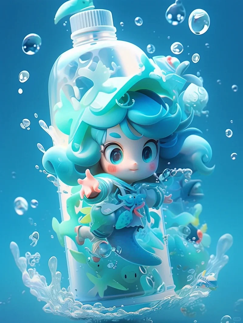 tranh anime cung bảo bình chibi