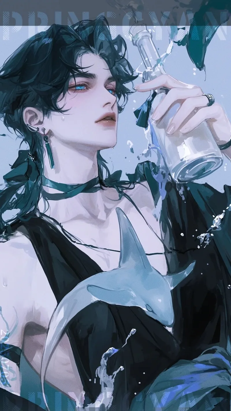 tranh anime cung bảo bình nghệ thuật
