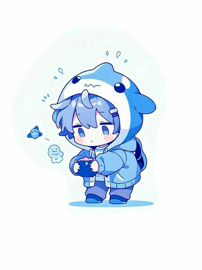 tranh cá mập anime