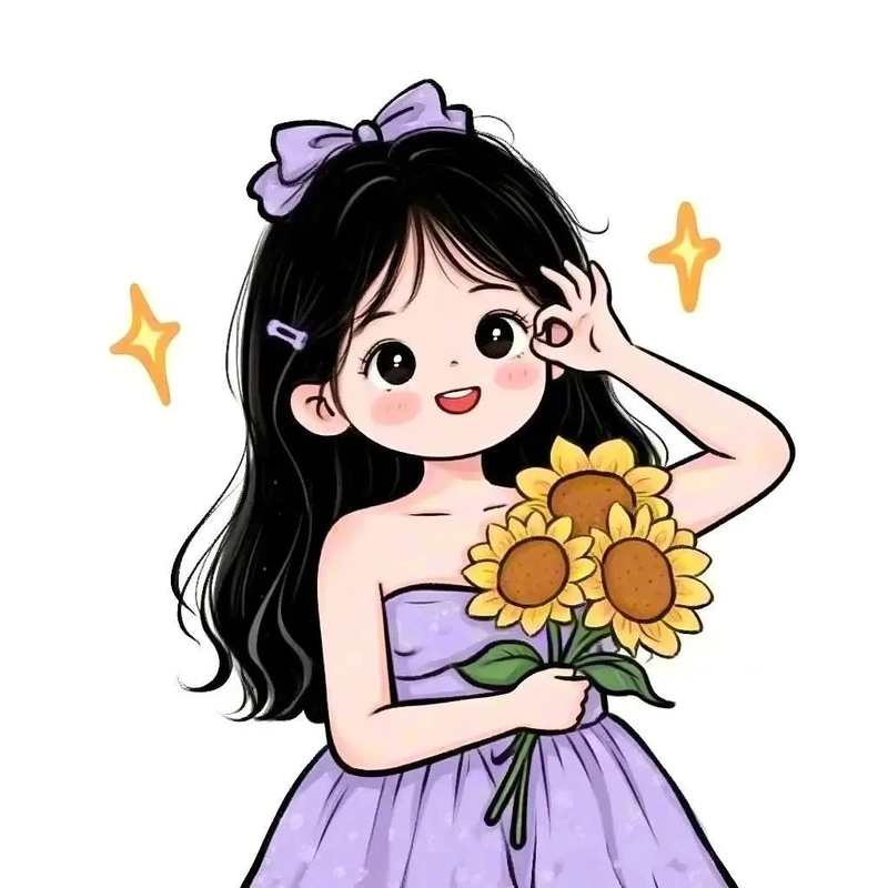 tranh chibi cute nữ