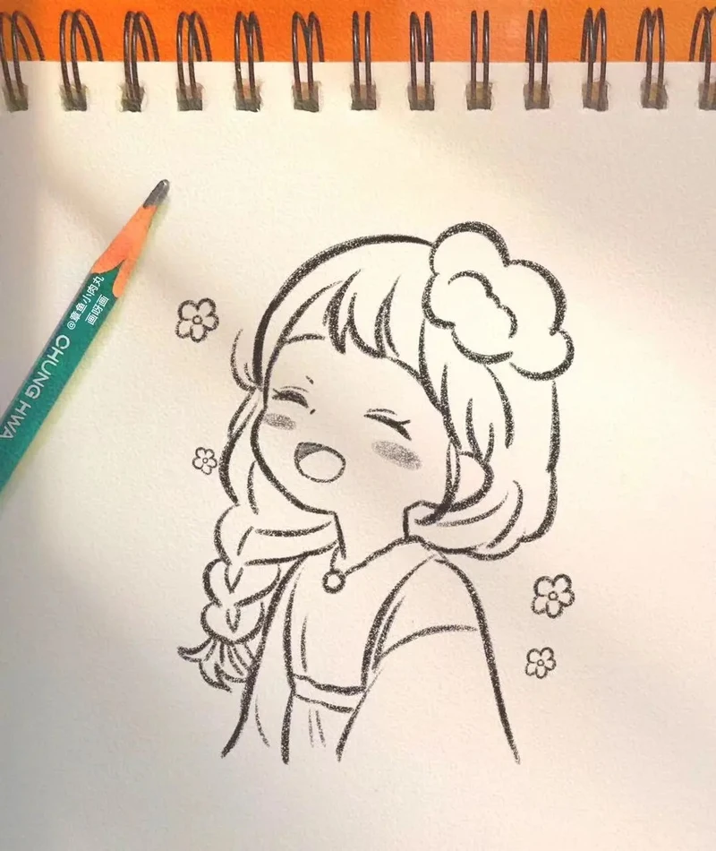 tranh chibi nữ dễ vẽ đẹp