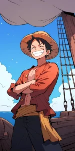 tranh luffy dễ thương