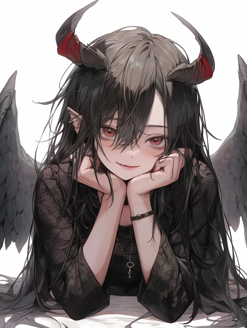 tranh vẽ anime ác quỷ lạnh lùng đẹp