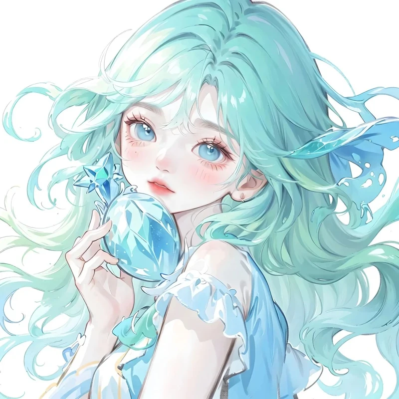 tranh vẽ anime cung bảo bình dễ thương