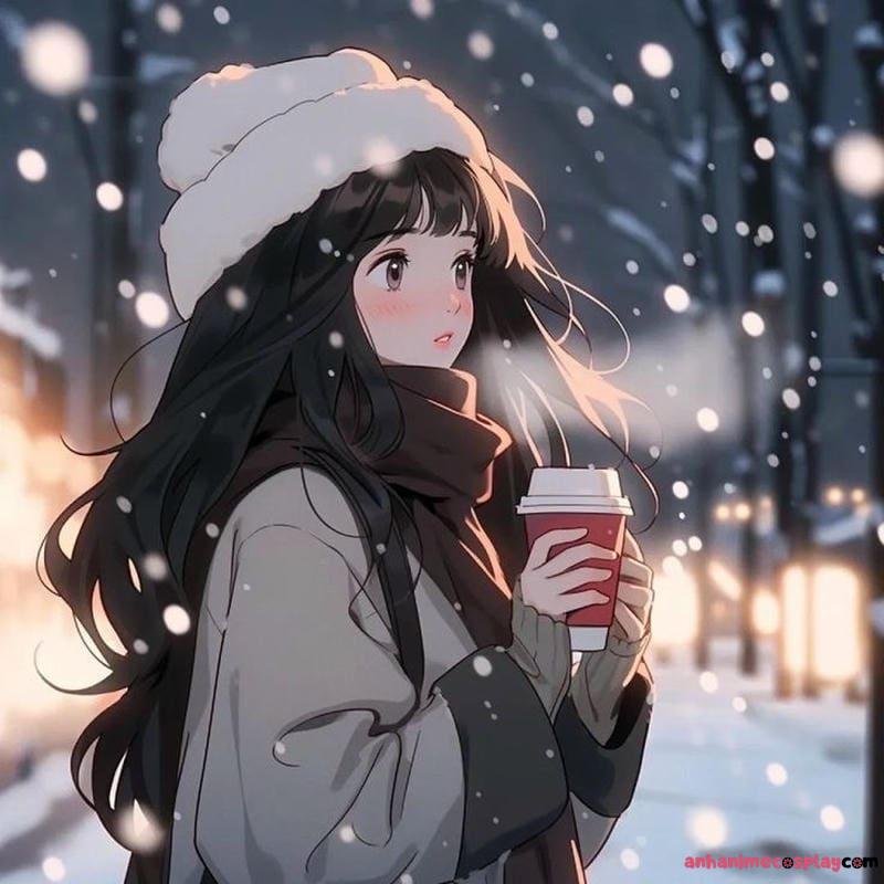 tuyết rơi anime ảnh đẹp