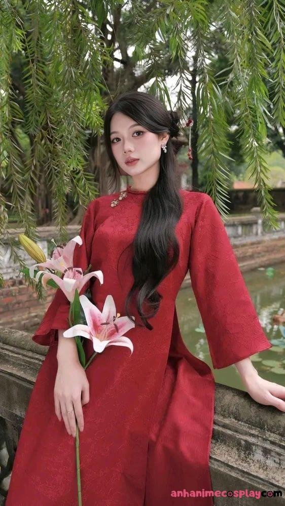 Gái xinh khoe áo dài