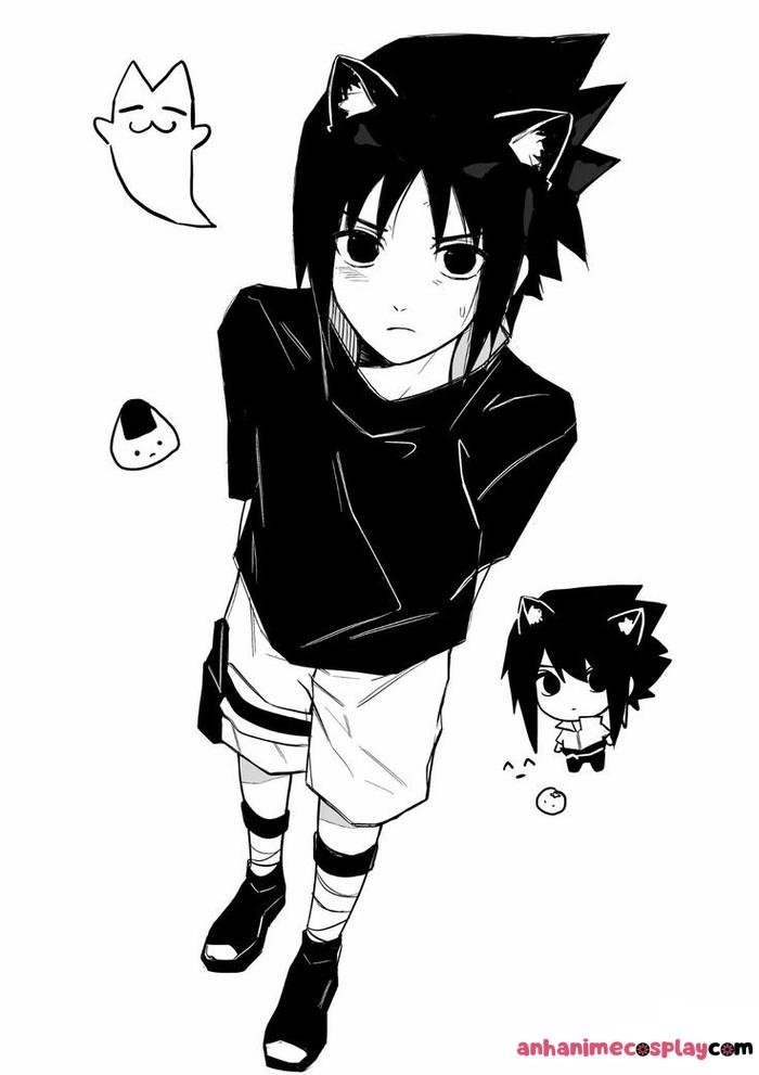 ảnh anime nam trắng đen chất