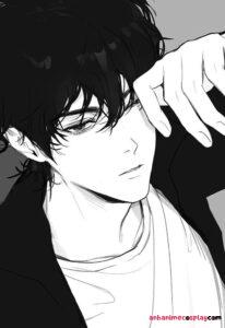ảnh anime nam trắng đen cực chất