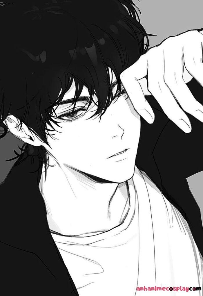 ảnh anime nam trắng đen cực chất