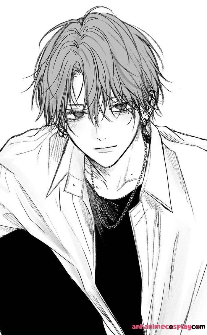 ảnh anime nam trắng đen hot