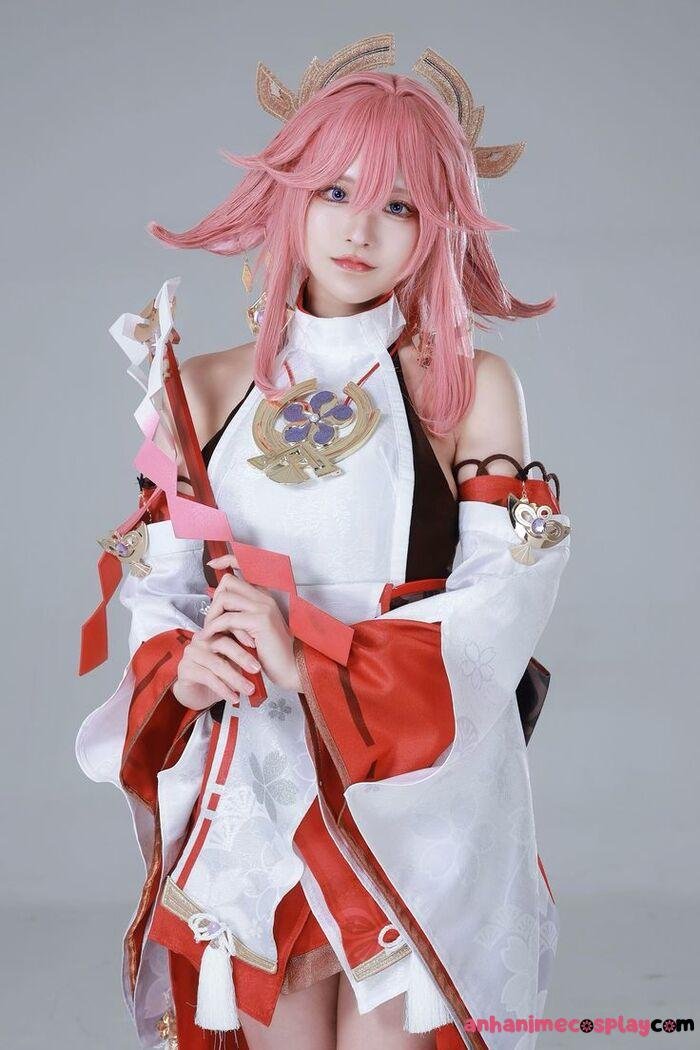 ảnh cosplay yae miko xinh cute