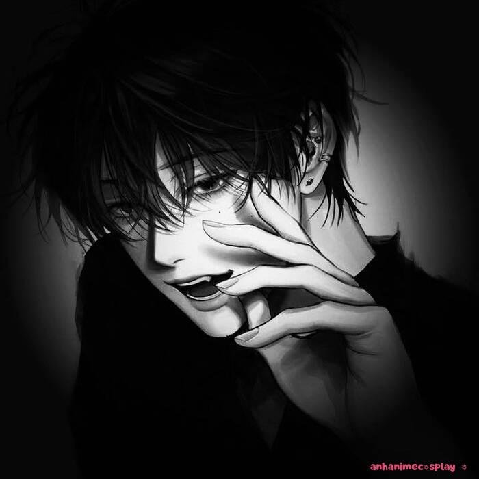 hình ảnh anime nam trắng đen chất nhất