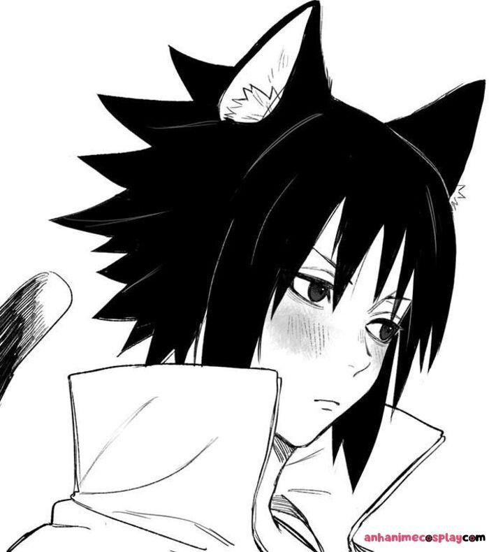 hình ảnh anime nam trắng đen siêu chất