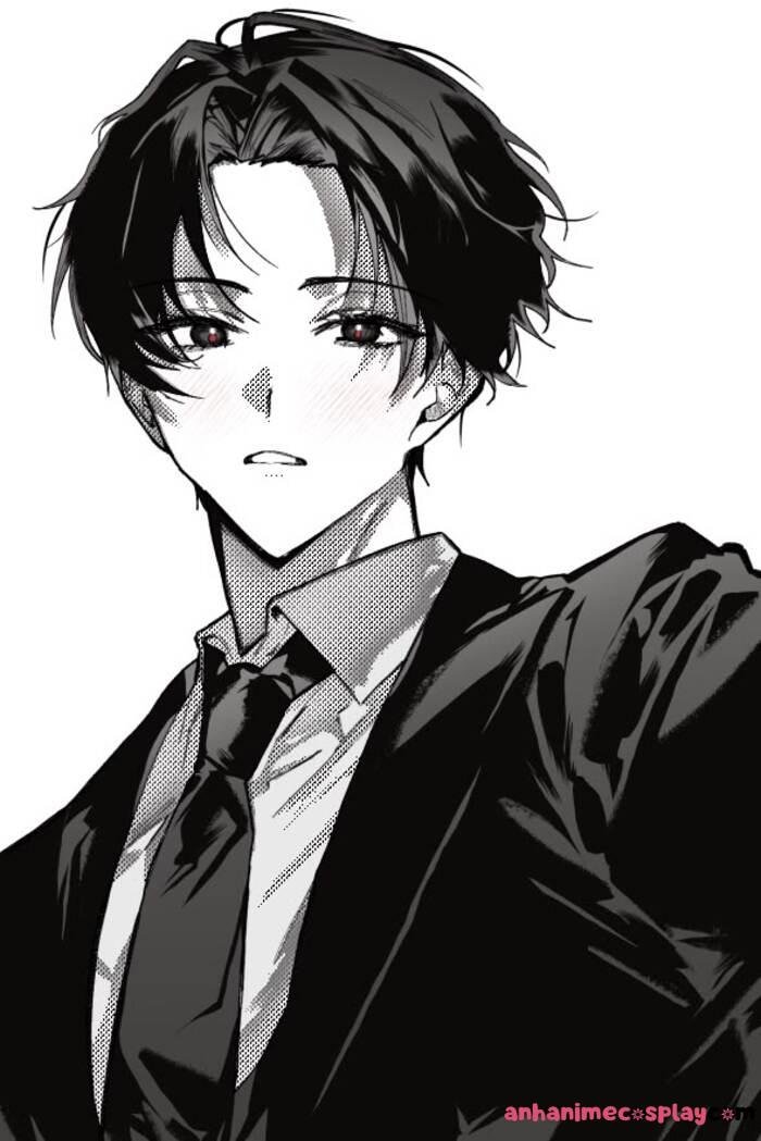 hình ảnh anime nam trắng đen