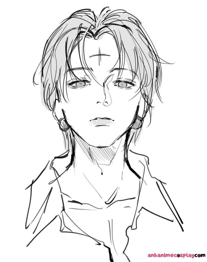 tranh vẽ anime nam siêu ngầu